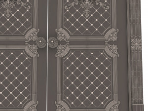 carved door classic 05 Model 3D