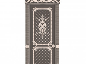 carved door classic 05 Model 3D