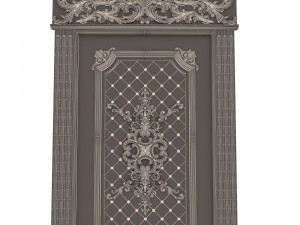 carved door classic 05 Model 3D