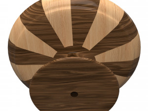 cake stand wooden with dome Model 3D