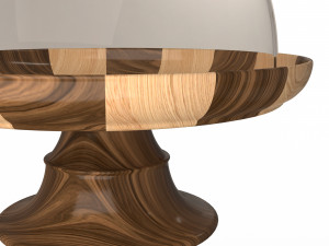 cake stand wooden with dome Model 3D