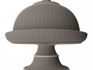 cake stand wooden with dome Model 3D