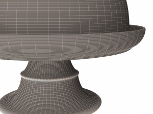 cake stand wooden with dome Model 3D