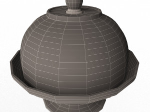 cake stand wooden with dome Model 3D