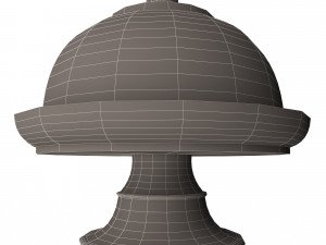 cake stand wooden with dome Model 3D