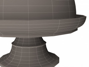 cake stand wooden with dome Model 3D