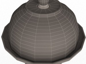 cake stand wooden with dome Model 3D