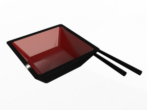 bowl for sushi sauce and japanese sticks Model 3D