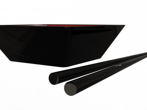 bowl for sushi sauce and japanese sticks Model 3D