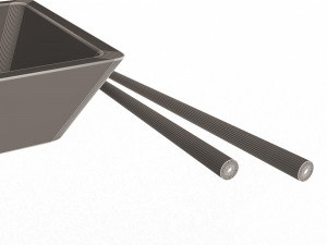 bowl for sushi sauce and japanese sticks Model 3D