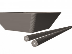 bowl for sushi sauce and japanese sticks Model 3D