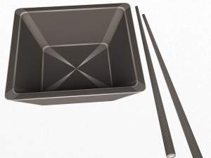 bowl for sushi sauce and japanese sticks Model 3D