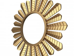 leaf round mirror 02 3D Model