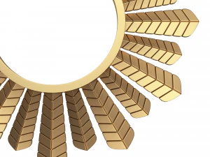 leaf round mirror 02 3D Model