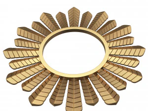 leaf round mirror 02 3D Model