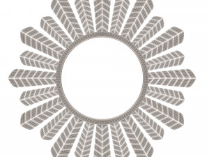 leaf round mirror 02 3Dモデル