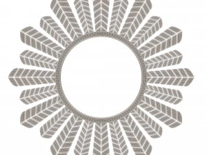 leaf round mirror 02 3D Model