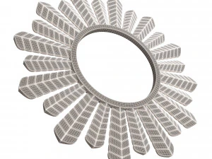 leaf round mirror 02 3D Model