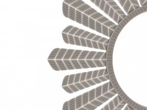 leaf round mirror 02 3D Model