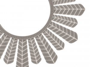 leaf round mirror 02 3Dモデル