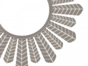 leaf round mirror 02 3D Model