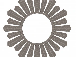 leaf round mirror 02 3D Model