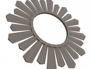 leaf round mirror 02 3D Model