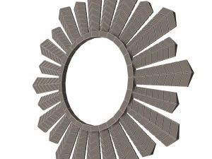 leaf round mirror 02 3D Model