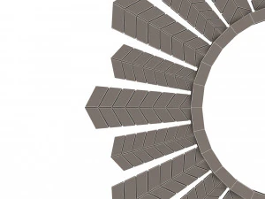leaf round mirror 02 3D Model