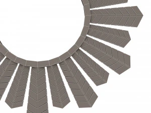 leaf round mirror 02 3D Model