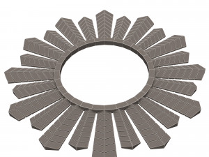 leaf round mirror 02 3Dモデル