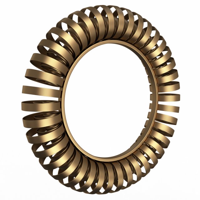 wire wheel wall mirror Model 3D .c4d .max .obj .3ds .fbx .stl .blend 