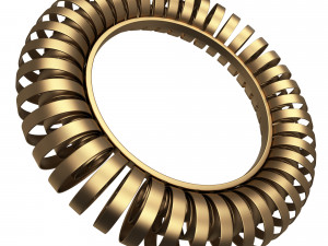wire wheel wall mirror Model 3D