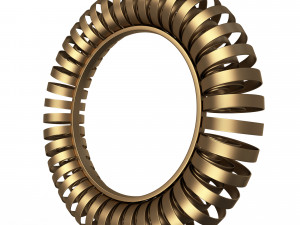 wire wheel wall mirror Model 3D