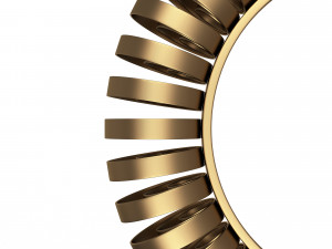 wire wheel wall mirror Model 3D