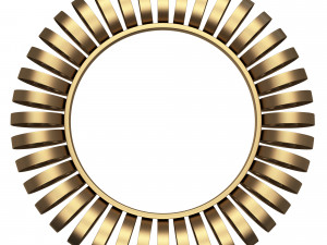 wire wheel wall mirror Model 3D