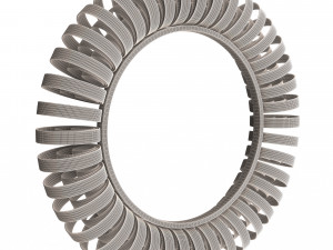 wire wheel wall mirror Model 3D
