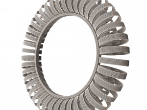 wire wheel wall mirror Model 3D