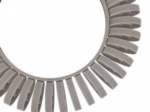 wire wheel wall mirror Model 3D