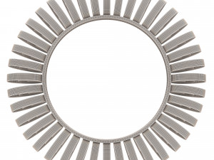 wire wheel wall mirror Model 3D