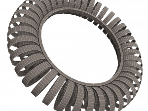 wire wheel wall mirror Model 3D