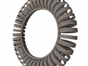 wire wheel wall mirror Model 3D