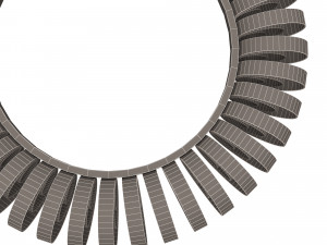 wire wheel wall mirror Model 3D