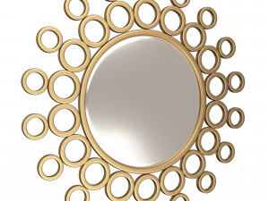gold bubble wall mirror 3D Model