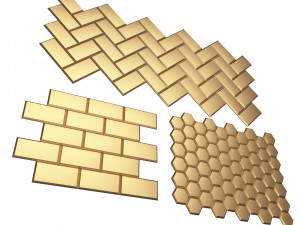 3d glazed bricks Model 3D