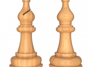 3d wooden chess bishop 3D Модель