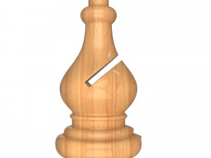 3d wooden chess bishop 3D Model