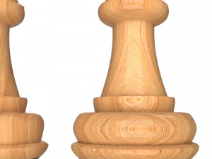 3d wooden chess bishop 3D Model