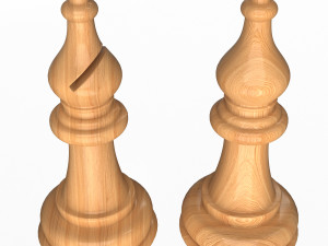 3d wooden chess bishop 3Dモデル