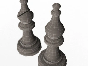 3d wooden chess bishop 3D Model